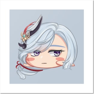 chibi shenhe genshin fanart Posters and Art